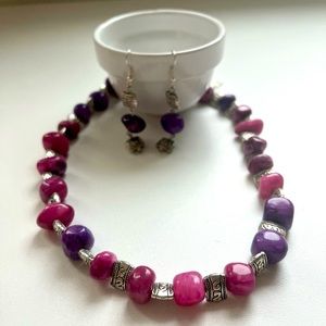 Handcrafted Crystal Necklace & Earring Set